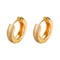 Messing Huggie Hoop Ohrringe, goldfarben plattiert, verschiedene Stile für Wahl & für Frau, 17x17mm, verkauft von Paar