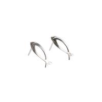 Tibetan Style Stud Earring, Fish, silver color plated, fashion jewelry & for woman & hollow, nickel, lead & cadmium free, 17x7mm, Sold By Pair