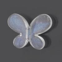 Perles acryliques transparentes, Acrylique, papillon, DIY, transparent, 30x21.50x6mm, Trou:Environ 2mm, Environ 500sol/sac, Vendu par sac