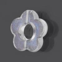 Transparent Acrylic Beads, Flower, DIY & hollow, clear, 14.50x14x4mm, Hole:Approx 1.5mm, Approx 500G/Bag, Sold By Bag