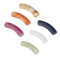 Acrylique perles tube incurvé, DIY, plus de couleurs à choisir, 31.50x9.50x7.50mm, Trou:Environ 1.5mm, Environ 500sol/sac, Vendu par sac