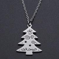 Titanstahl Halskette, Weihnachtsbaum, unisex, keine, 27x18mm, Länge:ca. 45 cm, 10PCs/Tasche, verkauft von Tasche