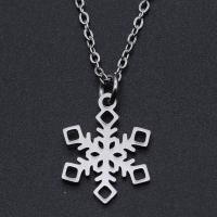 Titanium Steel Necklace, Snowflake, Vacuum Ion Plating, Unisex, more colors for choice, 13x17mm, Length:Approx 40 cm, 10PCs/Bag, Sold By Bag