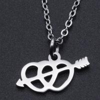 Titanium Steel Necklace Heart Vacuum Ion Plating Unisex & hollow Length Approx 40 cm Sold By Bag