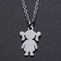 Titanstahl Halskette, Mädchen, unisex, keine, 11x16mm, Länge ca. 40 cm, 10PCs/Tasche, verkauft von Tasche