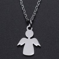 Titanium Steel Necklace Angel Vacuum Ion Plating Unisex Length Approx 40 cm Sold By Bag