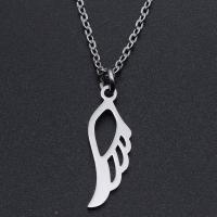Titanium Steel Necklace Angel Wing Vacuum Ion Plating Unisex & hollow Length Approx 40 cm Sold By Bag