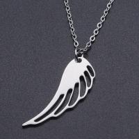 Titanium Steel Necklace, Angel Wing, Vacuum Ion Plating, Unisex & hollow, more colors for choice, 34x10.50mm, Length:Approx 45 cm, 10PCs/Bag, Sold By Bag