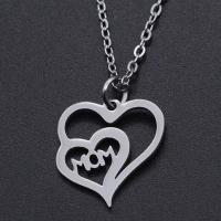Titanium Steel Necklace, Heart, Vacuum Ion Plating, Unisex & hollow, more colors for choice, 15x16mm, Length:Approx 40 cm, 10PCs/Bag, Sold By Bag