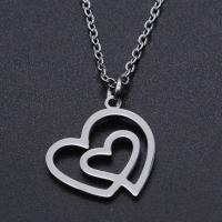 Titanstahl Halskette, Herz, unisex & hohl, keine, 15x16mm, Länge ca. 40 cm, 10PCs/Tasche, verkauft von Tasche