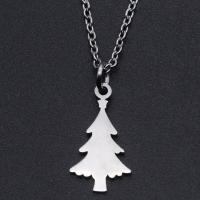 Titanium Steel Necklace Christmas Tree Vacuum Ion Plating Unisex Length Approx 40 cm Sold By Bag