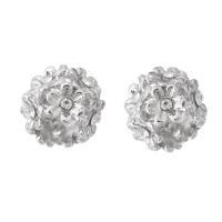 Zinc Alloy Large Hole Bead Flower silver color plated DIY & with rhinestone silver color nickel lead & cadmium free Approx 7mm Sold By PC