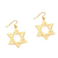 Stainless Steel Drop Earring, 304 Stainless Steel, Hexagram, Vacuum Ion Plating, fashion jewelry & for woman, more colors for choice, 26x50mm, Sold By Pair