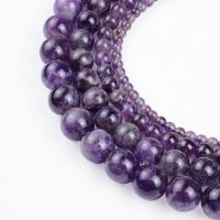 Natürliche Amethyst Perlen, rund, poliert, DIY & verschiedene Größen vorhanden, verkauft per ca. 17 ZollInch Strang