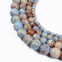 Impression Jasper Beads Round DIY light blue Sold Per Approx 17 Inch Strand
