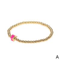Brass Bracelet & Bangle gold color plated for woman & enamel 170mm Sold By PC