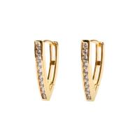 Cubic Zirconia Micro Pave Brass Earring, gold color plated, micro pave cubic zirconia & for woman, Sold By Pair