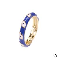 Brass Finger Ring, gold color plated, Adjustable & for woman & enamel, more colors for choice, Sold By PC