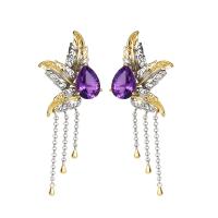 Brass Jewelry Set with Crystal Butterfly plated & for woman nickel lead & cadmium free  Sold By PC