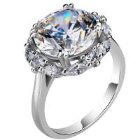 metal Anillo de dedo Cuff, chapado en platina real, diverso tamaño para la opción & para mujer & con diamantes de imitación, libre de níquel, plomo & cadmio, tamaño:6-8, Vendido por UD