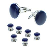 Cufflinks Brass with Shell Round plated 8 pieces & for man & enamel nickel lead & cadmium free  Sold By Set