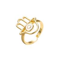Brass Finger Ring Hand gold color plated Adjustable & for woman & hollow 20mm Sold By PC