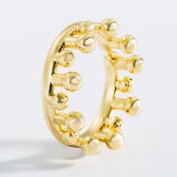 Brass Cuff Finger Ring with Plastic Pearl 18K gold plated Adjustable & micro pave cubic zirconia & for woman 20mm Sold By PC