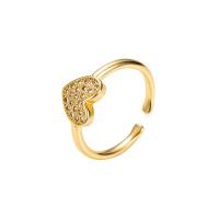 Messing Cuff fingerring, guldfarve belagt, Justerbar & forskellige stilarter for valg & Micro Pave cubic zirconia & for kvinde, 20mm, Solgt af PC