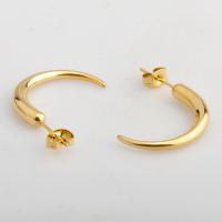 Titanium Steel Stud Earring, Vacuum Ion Plating, fashion jewelry & for woman, golden, 25x4mm, Sold By Pair