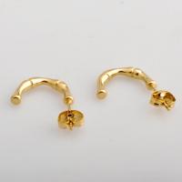 304 rostfritt stål Stud Earring, mode smycken & för kvinna, gyllene, 16.40x2.40mm, Säljs av Par