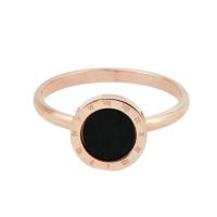 Titanium Steel Finger Ring with Acrylic Vacuum Ion Plating fashion jewelry & with roman number & for woman rose gold color Sold By PC