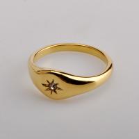Titan Stål Finger Ring, mode smycken & olika storlek för val & för kvinna & med strass, gyllene, 8x2.40mm, Säljs av PC