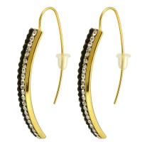 Stainless Steel Drop Earring 316 Stainless Steel Vacuum Plating fashion jewelry & for woman & with rhinestone black Sold By Lot