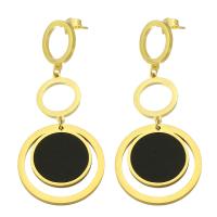 Stainless Steel Drop Earring 316 Stainless Steel with Acrylic gold color plated fashion jewelry & for woman two different colored Sold By Lot