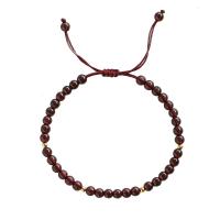 Garnet Bracelet Vacuum Ion Plating Adjustable & fashion jewelry & Unisex red 4mm Length Approx 15-19 cm Sold By PC
