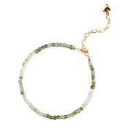 Kwarc rutylowy Bransoletka, ze 201 Ze stali nierdzewnej, ze 4cm przedłużeniami łańcuszka, Regulowane & biżuteria moda & dla kobiety, zielony, 2.50mm, długość około 14-18 cm, sprzedane przez PC