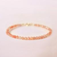 pedra do sol pulseira, joias de moda & comprimento diferente para a escolha & para mulher & facetada, laranja, 3mm, vendido por PC