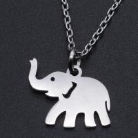 Titanium Steel Necklace Elephant Vacuum Ion Plating Unisex Length Approx 40 cm Sold By Bag