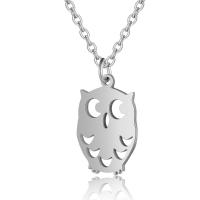 Titanium Steel Necklace Owl Vacuum Ion Plating Unisex Length Approx 40 cm Sold By Bag