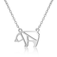 Titanium Steel Necklace Bear Vacuum Ion Plating Unisex & hollow Length Approx 40 cm Sold By Bag
