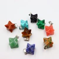 Gemstone Pendants Jewelry with Zinc Alloy silver color plated DIY 14mm Length 30 cm Sold By PC