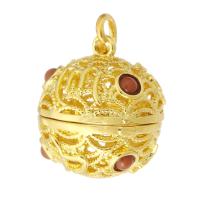 Zinc Alloy Pendants with Resin Round gold color plated DIY golden nickel lead & cadmium free Approx 3mm Sold By PC
