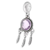Zinc Alloy Pendants Dream Catcher silver color plated DIY purple nickel lead & cadmium free Approx 5mm Sold By PC