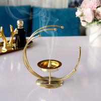 Iron Incense Burner plated for home and office & durable golden nickel lead & cadmium free Sold By PC