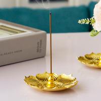 Iron Incense Seat, Flower, plated, for home and office & durable, golden, nickel, lead & cadmium free, 85x23mm, Sold By PC