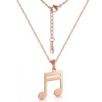 Couple Necklace 304 Stainless Steel with 1.97inch extender chain Music Note Vacuum Ion Plating fashion jewelry & Unisex Sold Per Approx 17.72 Inch Strand