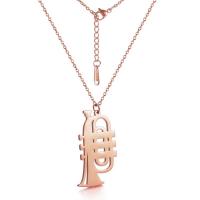 Edelstahl Schmuck Halskette, 304 Edelstahl, mit Verlängerungskettchen von 1.97inch, Musikalisches Instrument, Modeschmuck & unisex, keine, 17.50x29.50mm, verkauft per ca. 17.72 ZollInch Strang