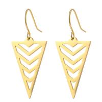 Stainless Steel Drop Earring, 304 Stainless Steel, Triangle, Vacuum Ion Plating, fashion jewelry & for woman, more colors for choice, 18.03x44mm, Sold By Pair