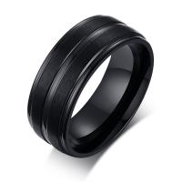 Edelstahl Ringe, 304 Edelstahl, Modeschmuck & verschiedene Größen vorhanden & für den Menschen, schwarz, 8x2mm, verkauft von PC