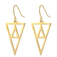 Stainless Steel Drop Earring 304 Stainless Steel Triangle Vacuum Ion Plating fashion jewelry & for woman Sold By Pair